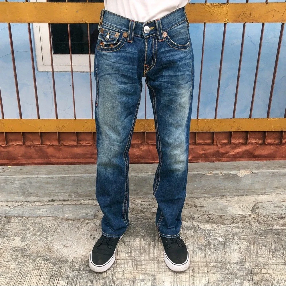 True Religion Ricky Straight Fit Rainbow Jeans, size 31